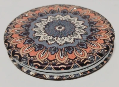 Turkish Mosaic Mini Makeup Mirror Compact Travel Pocket Folding Cosmetic Mirror - Image 1 of 4