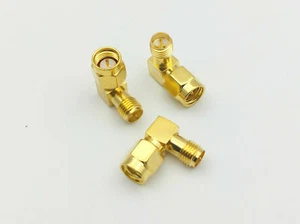 SMA Stecker Pin auf SMA Stecker RF Stecker Koax Adapter Stecker Buchse 90 Grad rechts Posten - Bild 1 von 2
