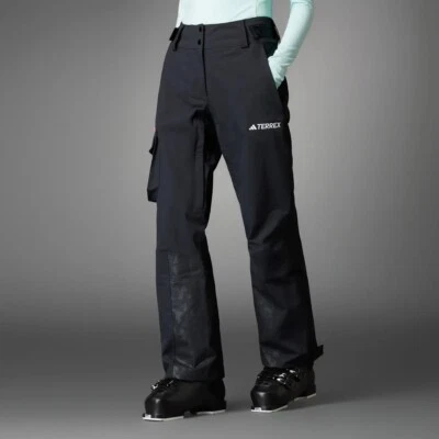 Size XL- Adidas WOMEN'S TERREX TECHROCK 3L ALPINE RAIN.RDY SKIING PANTS, Black. - Image 1 of 4