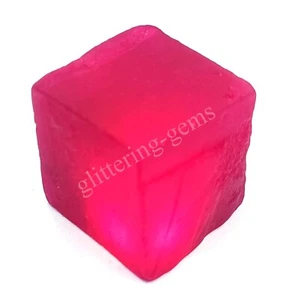 Dyed Natural Ruby Rough Cube 70-80 Carat IGL Certified Loose Gemstone 5DNZ - Picture 1 of 9