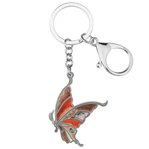 Enamel Alloy Floral 3D Swallowtail Butterfly Keychains Key Ring Insects Jewelry - Picture 1 of 11