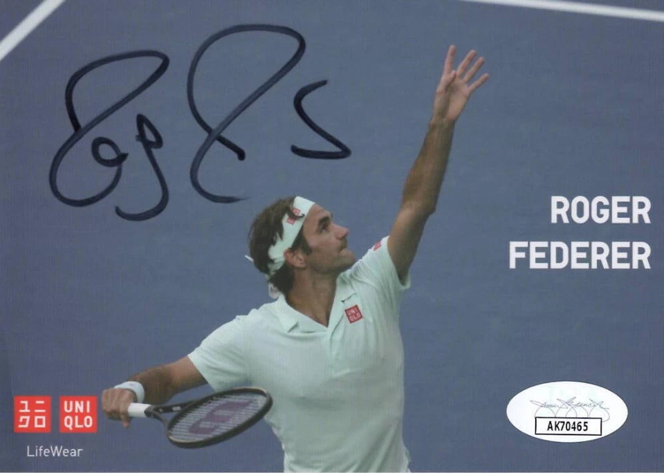 Roger Federer Signed Autograph 4x6 Photo Card - US Open Tennis Champion JSA COA - Image 1 of 1