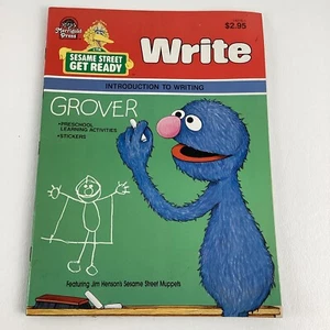 Sesame Street Get Ready Write Workbook Grover Intro To Writing Preschool Vintage - Picture 1 of 8