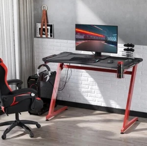 Gaming Desk with Gamepad Holder Cup Holder Headphone Hook Home Office 122 X 66cm - Picture 1 of 6