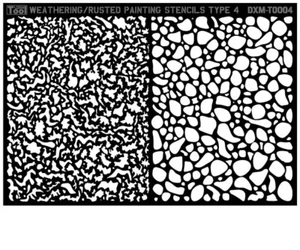 DXM Decals Weathering/Rusted/Rusty dual modes airbrush stencil #4 - Picture 1 of 1