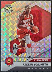 2020-21 Hakeem Olajuwon Rockets NBA Panini Mosaic Silver Prizm Greats Card #284 - Picture 1 of 2