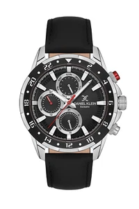 Daniel Klein Exclusive Men Black Leather Watch - Picture 1 of 2