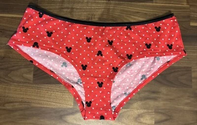 De Colección Bragas Bikini Algodón Mickey Mouse Rojo Negro Lunares Disney Talla XL Foto 1 de 4