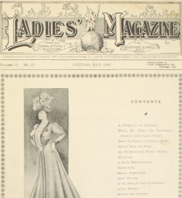 1906 Ladies Magazine V6 #32 May Manton Antique Edwardian Women Housewife Fashion - Image 1 of 4