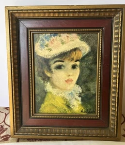 VINTAGE CHERRY JEFFE HULDAH FRAMED PRINT FRENCH IMPRESSIONIST WOMAN SUZANNE 11x9 - Picture 1 of 4