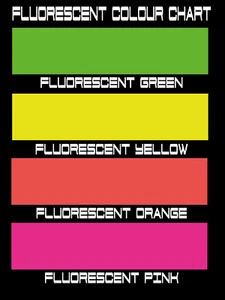 FLUORESCENT CUSTOM TEXT STICKER DECAL CHOOSE ANY COLOUR Shop Window Car Window - Picture 1 of 7