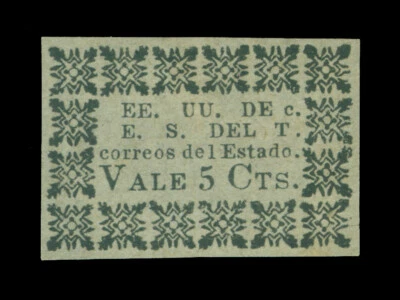 COLOMBIA 1870 - TOLIMA -  5c black on blue wove paper  Scott# 5 mint MH VF - Image 1 of 2