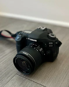 Canon EOS 80D Digital SLR Camera - Black (with EF-S 18-55mm, 55-250mm lens)