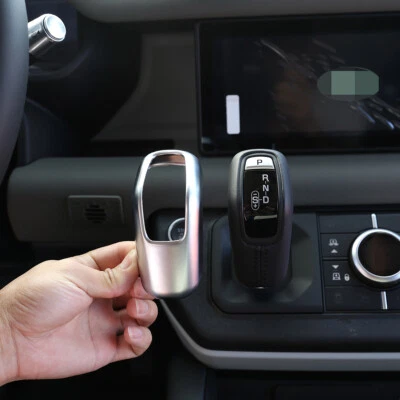 Cubierta de cabeza de perilla de cambio de marchas plateada ABS para Land Rover Defender 90 110 2020+  Foto 1 de 4