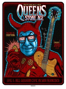 🎸 Queens of the Stone Age Poster 🔥 Zoltron AE 2018 SF Devil #34/75 🏆 RARE - Picture 1 of 1