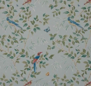 Colefax & Fowler Curtain Fabric 'ASHDOWN - OLD BLUE' 1.7 METRES Linen Blend - Picture 1 of 7