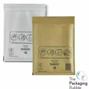 More details for mail lite bubble padded envelopes mailer bags white or gold a000 c0 d1 f3 e2 j6