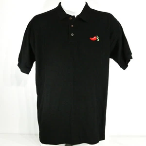 CHILI'S Bar Grill Restaurant Employee Uniform Polo Shirt Black Size L Large NEW - Picture 1 of 10