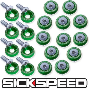 GREEN 40 PC BILLET ALUMINUM FENDER/BUMPER WASHER/BOLT ENGINE BAY DRESS UP P1 - Picture 1 of 1