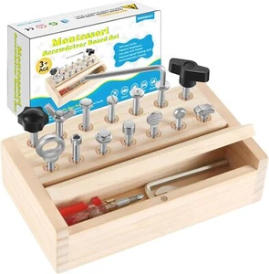 Montessori Toys for 3 4 5 Year Old,Montessori Screwdriver Board Set - Picture 1 of 7
