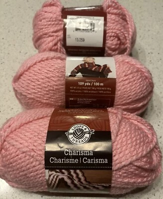 Loops & Threads Charisma Think Pink Lot Of 3 #5 Bulky 11.6 Oz  345.7 Yds - Image 1 of 3