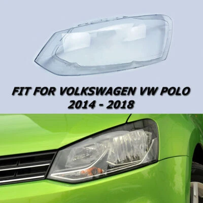 Left Headlight Lens Cover Fit For Volkswagen VW Polo 2014-18 Clear Auto Shell - Image 1 of 4