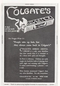 1921 Colgate Dental Cream: People Take Up Fads Vintage Print Ad - Picture 1 of 1