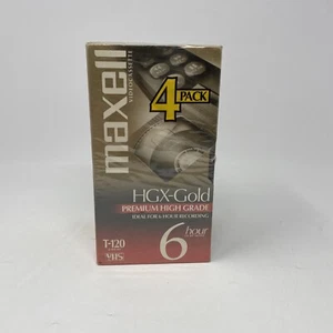 Paquete de 4 cintas de casete de video VHS Maxell High Grade T-120 selladas en blanco de 6 horas nuevas - Imagen 1 de 7