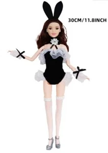 Black Sexy Fashion Rabbit Costume Outfit for 11.5in Fashion Dolls - Super Cute! - Picture 1 of 1