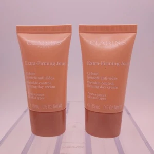 LOTE DE 2 Clarins Extra Reafirmante Día Control de Arrugas Toda la Piel .5oz ea Sellado - Imagen 1 de 7