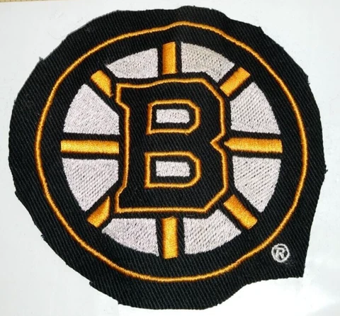 Boston Bruins 4" Embroidered Patch cut from black denim jacket (un savable) Cover