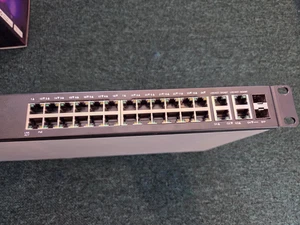 Cisco SF300-24PP 24-Port 10/100 PoE+ Managed Switch with Brackets (ears) + Cable - Picture 1 of 5