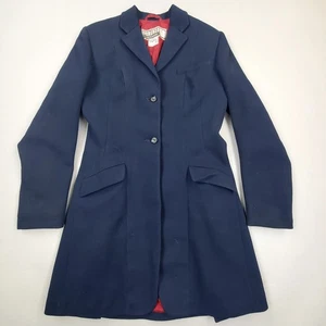 Vintage 60s Ladies 34" Caldene Frock Navy Crimplene Hunt Show Riding Jacket Coat - Bild 1 von 15