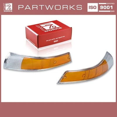 Blinkerglas für PORSCHE 911 F '69-'73 Blinker VORNE ORANGE-WEIß CHROM L+R - Bild 1 von 4