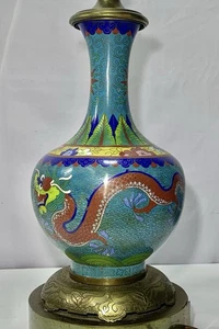chinesische antike Cloisonne Drachen Vase  - Bild 1 von 11