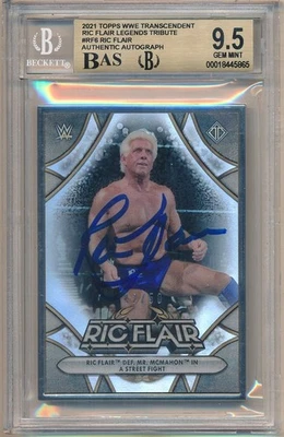 RIC FLAIR 2021 TOPPS WWE TRANSCENDENT AUTOGRAPH TRIBUTE AUTO #/50 BGS 9.5 GEM 10 - Image 1 of 2
