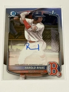 HAROLD RIVAS 2025 BOWMAN CROMO PRIMERA BASE AUTÓGRAFO RED SOX AUTO - Imagen 1 de 2