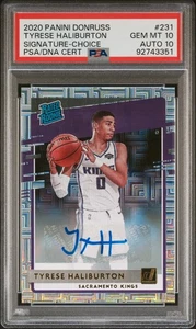 2020 Panini Donruss Tyrese Haliburton #231 Signature Choice PSA 10 Auto 10 - Bild 1 von 2
