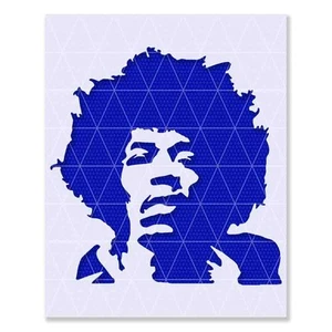 Jimi Hendrix Stencil – Music, Guitar Legend, Rock, Psychedelic, Pop Culture Art - Afbeelding 1 van 4