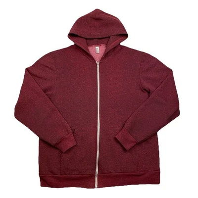 Chaqueta con Capucha American Apparel Para Hombres L Roja Arándano Cremallera Completa Clásica Hecha en EE. UU. Foto 1 de 4