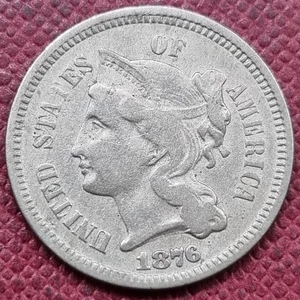 1876 Three Cent Piece 3c Nickel Better Grade #92855 - Picture 1 of 2