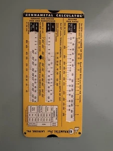 Vintage Kennametal Milling Time Machining Calculator Speed Feed 1949 - Picture 1 of 5