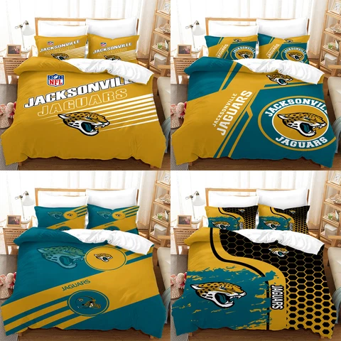 Jacksonville Jaguars Duvet/Quilt Covers Pillowcases Soft 3 Piece Bedding Sets Cover
