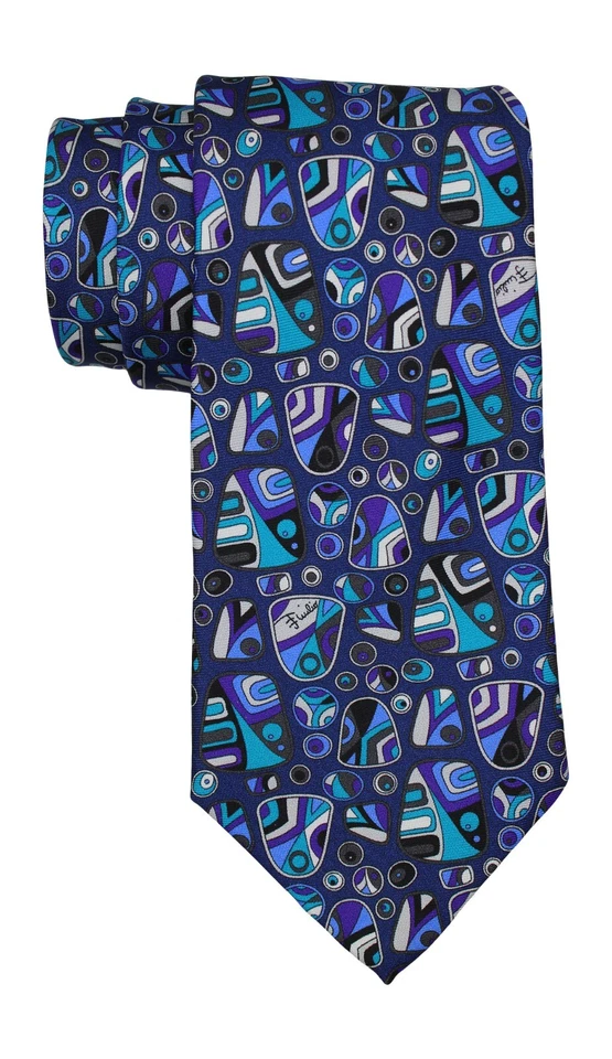 Emilio Pucci 多色艺术几何印花领带 — 第 1/1 张图片