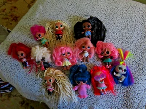 Lot Of 11 LOL SURPRISE MINI DOLLS WITH HAIR and 1 PET - Picture 1 of 6