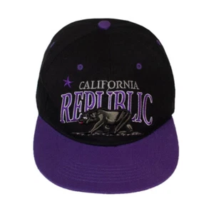 California Republic Adult Snapback Cap Hat OSFAM Super Fit Black - Picture 1 of 5