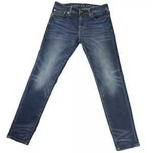 Pantalones de mezclilla ajustados American Eagle Next Level Airflex tiro bajo azul oscuro 30x30 (31x29) - Imagen 1 de 23
