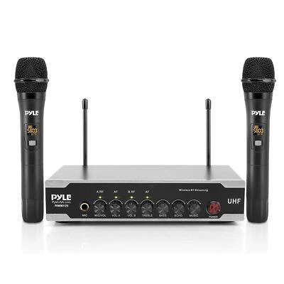 	Pyle Portable Uhf Wireless Microphone System - Battery Operated Dual Bluetooth	 - Image 1 of 4