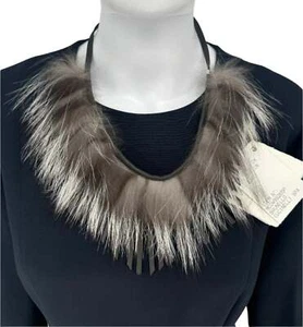 Brunello Cucinelli Fox Fur & Leather Necklace - Picture 1 of 6