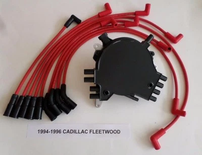 CADILLAC FLEETWOOD 1994-96 LT1 5.7L OPTISPARK Distributor & RED Spark Plug Wires - Image 1 of 4